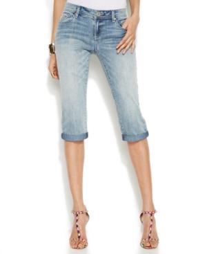 Inc International Concepts Embroidered Capri Jeans, Delight Wash