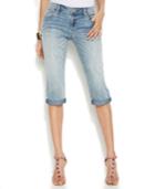Inc International Concepts Embroidered Capri Jeans, Delight Wash