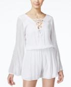 Xoxo Juniors' Bell-sleeve Lace-up Romper