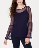 Ultra Flirt By Ikeddi Juniors' Mesh Bell-sleeve Top