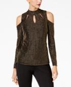 Thalia Sodi Metallic Cutout Cold-shoulder Top, Created For Macy's