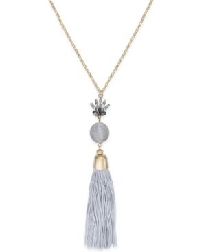 Inc International Concepts Stone And Tassel Lariat Necklace, Only At Macy's