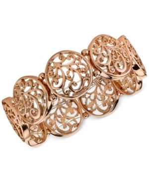 2028 Rose Gold-tone Filigree Stretch Bracelet