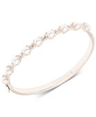 Marchesa Imitation Pearl & Crystal Bangle Bracelet