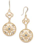 Charter Club Gold-tone Crystal Double Drop Earrings, Created For Macy's