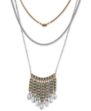 Lucky Brand Two-tone Beaded Layer Drama Necklace