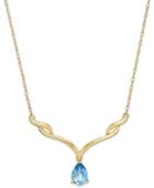 Blue Topaz Frontal Necklace In 10k Gold (1 Ct. T.w.)