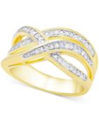 Victoria Townsend Diamond (1/4 Ct. T.w.) Weave-style Ring In Sterling Silver Or 18k Gold-plated Sterling Silver