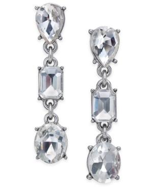 Charter Club Silver-tone Crystal Linear Drop Earrings, Only At Macy's