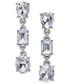 Charter Club Silver-tone Crystal Linear Drop Earrings, Only At Macy's