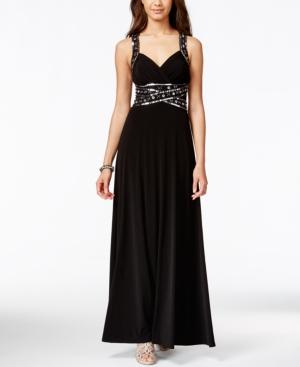 Speechless Juniors' Embellished Empire-waist Gown