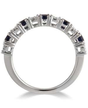 Sapphire (5/8 Ct. T.w.) & Diamond Accent Ring In 14k White Gold.
