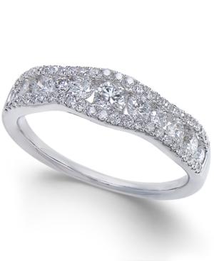 Diamond Openwork Curved Ring (3/4 Ct. T.w.) In 14k White Gold