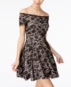 B Darlin Juniors' Off-the-shoulder Fit & Flare Dress