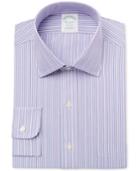 Brooks Brothers Men's Milano Extra-slim Fit Non-iron Purple Striped Dress Shirt