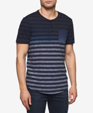 Calvin Klein Jeans Men's Dip-dyed Striped Cotton Henley