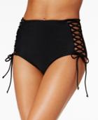 Hula Honey Solid Lace-up High-waist Swim Bottoms Women's Swimsuit
