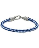 Esquire Men's Jewelry Blue And White Woven Bracelet In Stainless Steel, First At Macy's