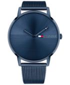 Tommy Hilfiger Women's Blue Stainless Steel Mesh Bracelet Watch 40mm, Created For Macy's