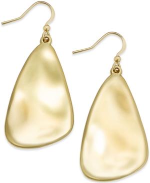 Inc International Concepts Silver-tone Hammered Metal Drop Earring