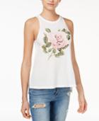 Carbon Copy Embroidered Rose-print Tank Top