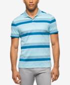 Calvin Klein Men's Liquid Cotton Roadmap-stripe Slim-fit Polo