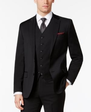 Ben Sherman Men's Slim-fit Black Solid Suit Jacket
