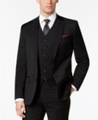 Ben Sherman Men's Slim-fit Black Solid Suit Jacket
