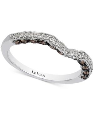 Le Vian Chocolatier Chocolate And White Diamond Band (1/4 Ct. T.w.) In 14k White Gold