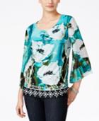 Jm Collection Printed Studded Top, Only At Macy's