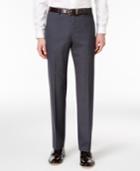 Alfani Traveler Men's Slim-fit Blue Mini-grid Traveler Pants, Only At Macy's