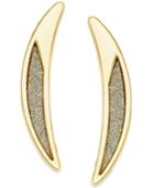 Abs By Allen Schwartz Gold-tone Crescent Glitter Drop Earrings