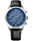 Tommy Hilfiger Men's Sophisticated Sport Black Leather Strap Watch 44mm 1791182