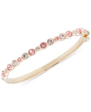 Givenchy Gold-tone Pink Crystal Oval Bangle Bracelet