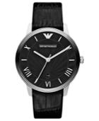 Emporio Armani Watch, Men's Black Croco Leather Strap 41mm Ar1611