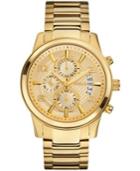 Guess Men's Chronograph Gold-tone Stainless Steel Bracelet Watch 44mm U0075g5