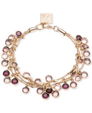 Anne Klein Gold-tone Three-row Shaky Bead Bracelet