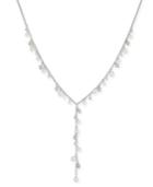 Charter Club Silver-tone Pave Imitation Pearl Lariat Necklace, Only At Macy's