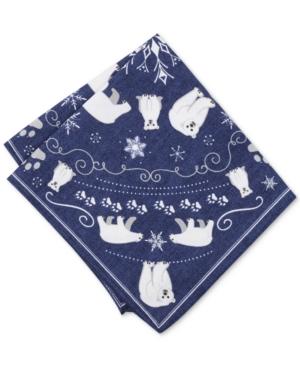 Bar Iii Men's Indigo Polar Bear-print Pocket Square, Created For Macy's