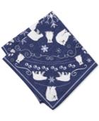 Bar Iii Men's Indigo Polar Bear-print Pocket Square, Created For Macy's