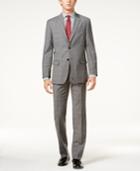 Tommy Hilfiger Men's Slim-fit Stretch Performance Gray Tonal Plaid Suit