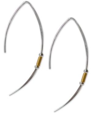 Jody Coyote Two-tone Wire Threader Earrings In Sterling Silver