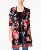 Inc International Concepts Floral-print Cotton Cardigan, Only At Macy's