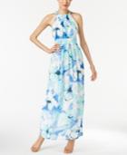 Nine West Pleated Floral-print Maxi Dress