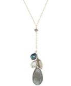 Labradorite (13-3/4 Ct. T.w.) And Freshwater Pearl (7 Mm) Y Necklace In 14k Gold Over Sterling Silver