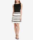 American Living Striped Organza-ponte Dress