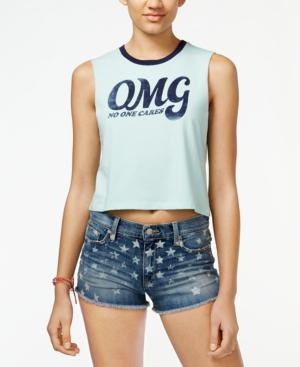 Hybrid Juniors' Omg Graphic Crop Tank