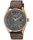 Citizen Drive From Citizen Eco-drive Men's Brown Leather Strap Watch 42mm Bm6983-00h