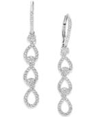 Eliot Danori Silver-tone Crystal Pave Linear Earrings