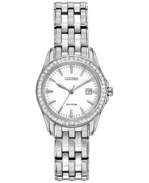 Citizen Women's Silhouette Crystal Eco-drive Stainless Steel Bracelet Watch 28mm Ew1901-58a
